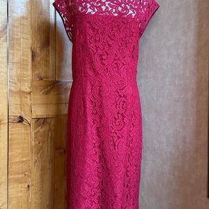 Banana Republic Fuchsia Lace Midi Dress